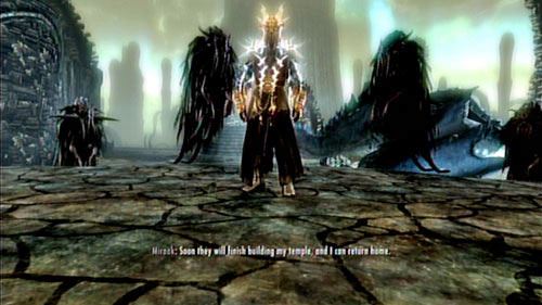 As you reach for the book, you will be moved to Apocrypha, where you will meet with Miraak himself - Skyrim Dragonborn: Read the Black Book - Skyrim Dragonborn: Main story mode - The Temple of Miraak - The Elder Scrolls V: Skyrim - Dragonborn Game Guide