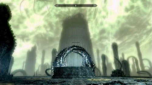 The first level of Apocrypha is very easy - just climb the stairs in front of you and read the book which leads to Chapter II - Skyrim Dragonborn: Reach Miraaks Temple - Skyrim Dragonborn: Main story mode - At the Summit of Apocrypha - The Elder Scrolls V: Skyrim - Dragonborn Game Guide