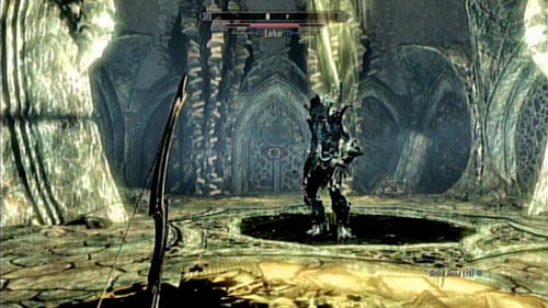 With the beast down (youve fought many up until now, so this one shouldnt be particularly difficult), head to the button to the left of the entrance door - Skyrim Dragonborn: Reach Miraaks Temple - Skyrim Dragonborn: Main story mode - At the Summit of Apocrypha - The Elder Scrolls V: Skyrim - Dragonborn Game Guide