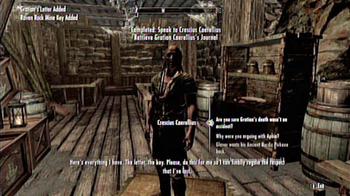 The first part of the mission is fairly easy - you just have to ask the man of all the details regarding the mine and its former owner - Skyrim Dragonborn: The Final Descent - Skyrim Dragonborn: Side missions - Raven Rock - The Elder Scrolls V: Skyrim - Dragonborn Game Guide