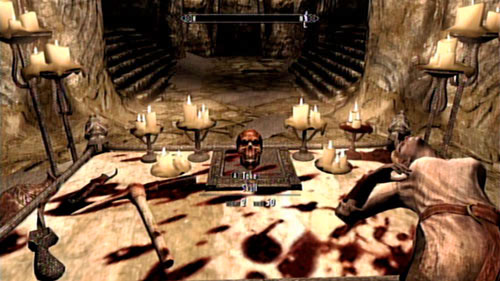 In order to head to the further part of the dungeon, you will have to open the door at the end of the room - Skyrim Dragonborn: Unearthed - Skyrim Dragonborn: Side missions - Kolbjorn Barrow - The Elder Scrolls V: Skyrim - Dragonborn Game Guide