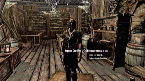 Head down into the mine to witness an argument between the marriage - apparently Crescius cant communicate with his wife - Skyrim Dragonborn: Retrieve the Ancient Nordic Pickaxe - Skyrim Dragonborn: Other missions - The Elder Scrolls V: Skyrim - Dragonborn Game Guide