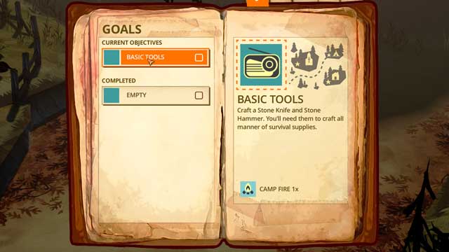 The Goals tab shows available quests - completing them gives you the reward shown at the bottom - Interface - Basic information - The Flame in the Flood - Game Guide and Walkthrough
