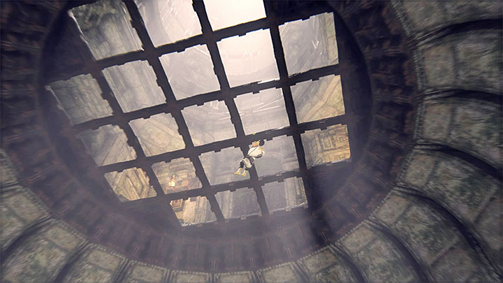 Climb onto the cart and stand in the position shown in screenshot 1 - Solve the cart puzzle | Walkthrough - Walkthrough - The Last Guardian Game Guide