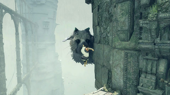 Jump to Trico - he will catch the boy in his mouth - Destroy the glass windows and explore the second tower | Walkthrough - Walkthrough - The Last Guardian Game Guide