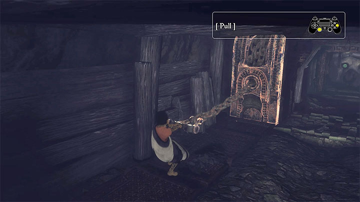 The attempt to use the lever will fail, but you have to try it anyways - Travel through the mine | Walkthrough - Walkthrough - The Last Guardian Game Guide