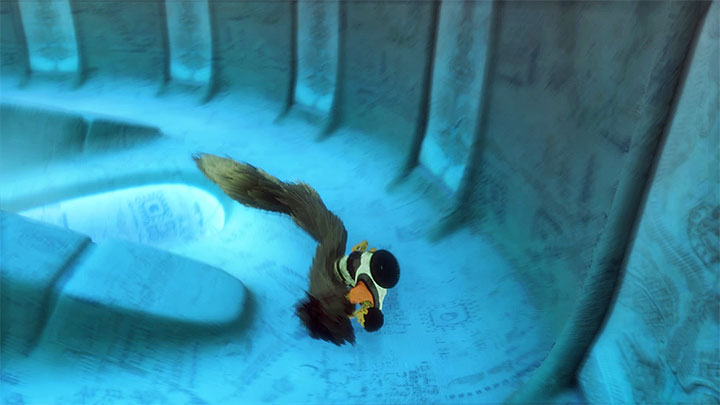 Watch a new cut-scene, and once you regain control over the boy, follow Tricos severed tail which has fallen into the previously visited central construction - Final confrontation with enemy beasts | Walkthrough - Walkthrough - The Last Guardian Game Guide