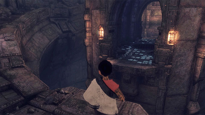 Reach the area with stairs in it - Get around suits of armour on your way to Trico | Walkthrough - Walkthrough - The Last Guardian Game Guide