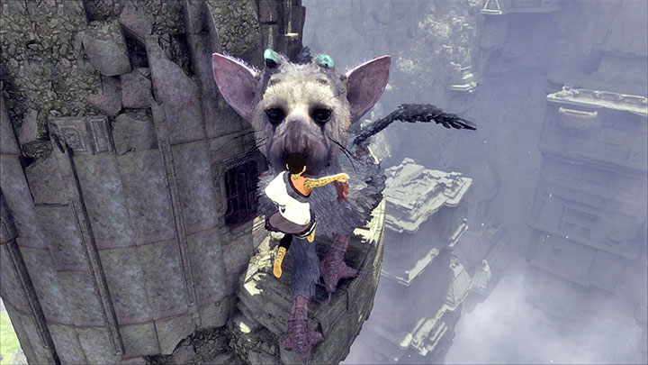 Trico will catch you in mid-air - Climb over towers with ropes extended between them | Walkthrough - Walkthrough - The Last Guardian Game Guide