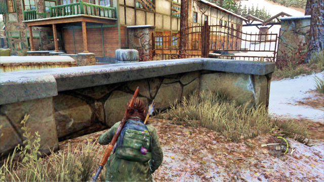 Once you reach another cluster of houses, crouch and go slowly to the left - The Last of Us: The Hunt, Lakeside Resort Walkthrough - Lakeside Resort - The Last of Us Guide