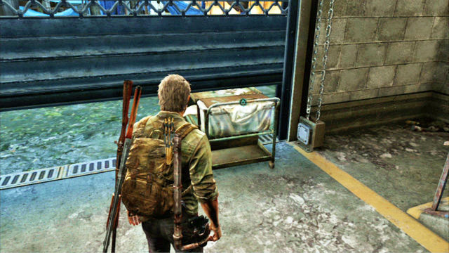 Ellie will quickly move over to the other side and block the gate with a trolley - The Last of Us: Financial District, Pittsburgh Walkthrough, map - Pittsburgh - The Last of Us Guide