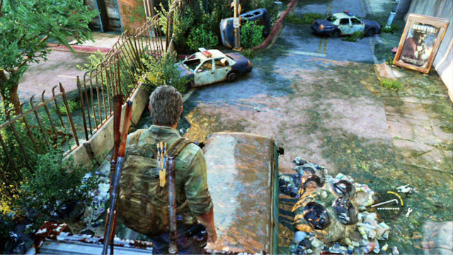 After the last of the enemies dies, search the rooms and jump down to the street level through the hole in the building - The Last of Us: Financial District, Pittsburgh Walkthrough, map - Pittsburgh - The Last of Us Guide