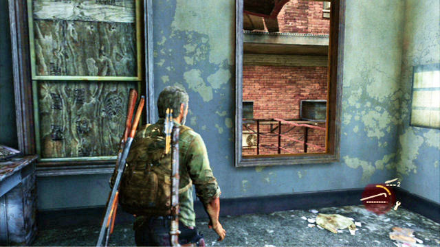 Then, you should go right, then left, and then start running ahead while avoiding the bandits that you pass - The Last of Us: Financial District, Pittsburgh Walkthrough, map - Pittsburgh - The Last of Us Guide