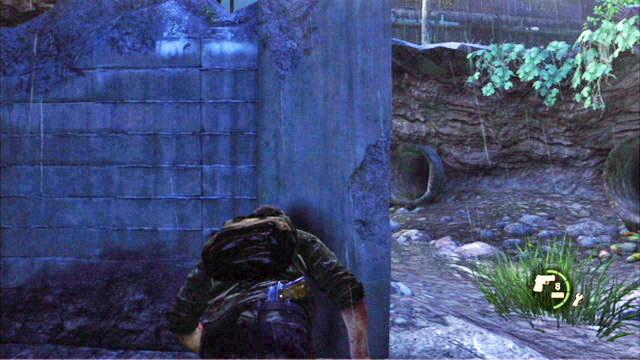 Now you need to follow Tess, while hiding from spotlights - The Last of Us: Outside, The Outskirts Walkthrough - The Outskirts - The Last of Us Guide