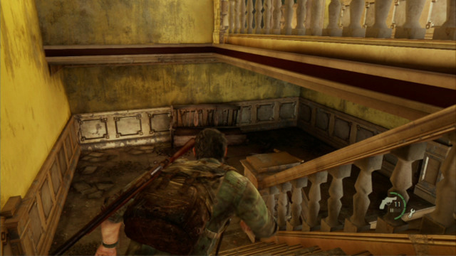 After you clear the area, return downstairs via the stairs - The Last of Us: The Capitol Building, The Outskirts Walkthrough, map - The Outskirts - The Last of Us Guide