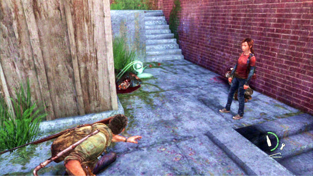 Lure him outside of the shed with a brick or a bottle and kill him quickly with your knife - The Last of Us: The Woods, Bills Town Walkthrough - Bills Town - The Last of Us Guide