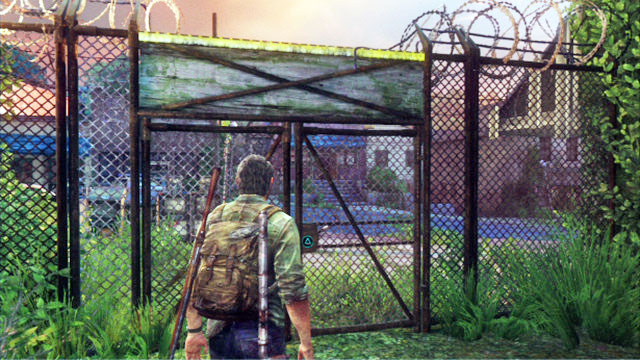 As soon as you finish, go to the left, towards the locked gate - The Last of Us: The Woods, Bills Town Walkthrough - Bills Town - The Last of Us Guide