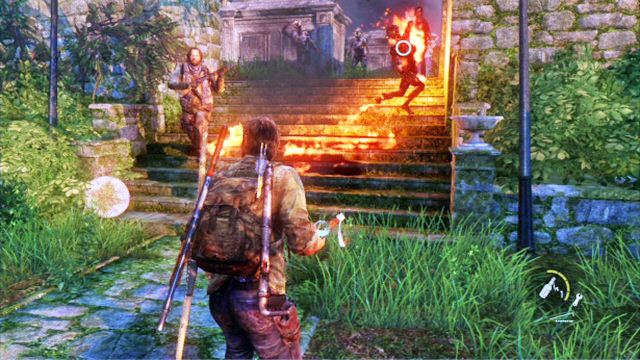 Instead, try and run through the entire graveyard as fast as you can, and gather all of them in a narrow passage - The Last of Us: Graveyard, Bills Town Walkthrough - Bills Town - The Last of Us Guide