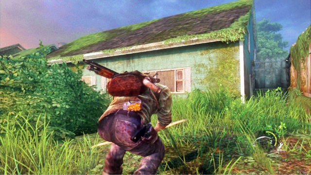 Atop the hill, there is a big green house where you can find some useful supplies - The Last of Us: Graveyard, Bills Town Walkthrough - Bills Town - The Last of Us Guide