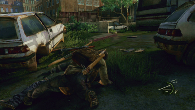 After you take cover, wait for the nearest enemy to stop and wake several steps while turned away from you - The Last of Us: Alone and Forsaken, Pittsburgh Walkthrough, map - Pittsburgh - The Last of Us Guide
