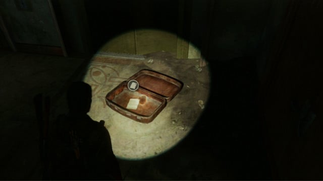 At the other side, there is a suitcase with a slip of paper inside, with a safe combination on it - The Last of Us: Hotel Lobby, Pittsburgh Walkthrough, map - Pittsburgh - The Last of Us Guide
