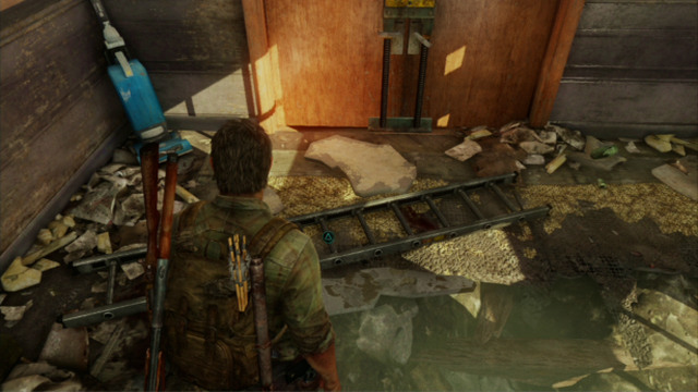 As soon as all of the enemies drop dead, you will have to find a ladder - The Last of Us: Hotel Lobby, Pittsburgh Walkthrough, map - Pittsburgh - The Last of Us Guide
