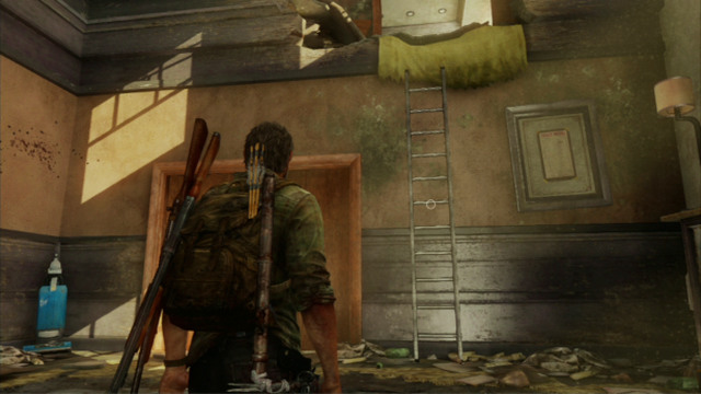 After you are saved by Ellie, climb the ladder again and go left - The Last of Us: Hotel Lobby, Pittsburgh Walkthrough, map - Pittsburgh - The Last of Us Guide
