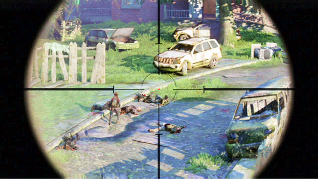 After you eliminate the bandits, mutants will enter the stage, which you also need to kill - The Last of Us: Suburbs, The Suburbs Walkthrough - The Suburbs - The Last of Us Guide