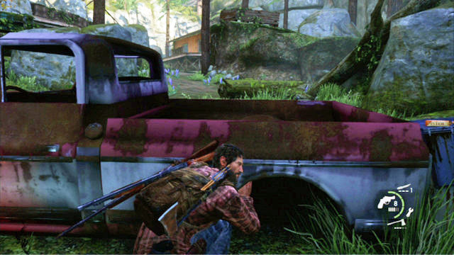 Quickly, eliminate the first two of the assailants and wait in hiding for a moment - The Last of Us: Ranch House, Tommys Dam Walkthrough - Tommys Dam - The Last of Us Guide
