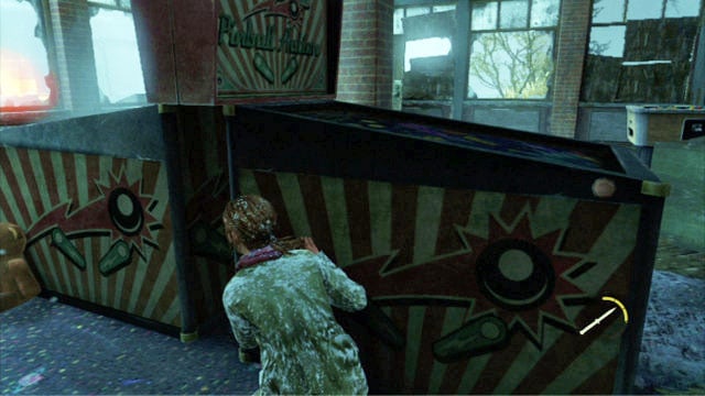 Enter through the hole to the right (when the bandits go away) and jump through the window to the left - The Last of Us: Cabin Resort, Lakeside Resort Walkthrough - Lakeside Resort - The Last of Us Guide