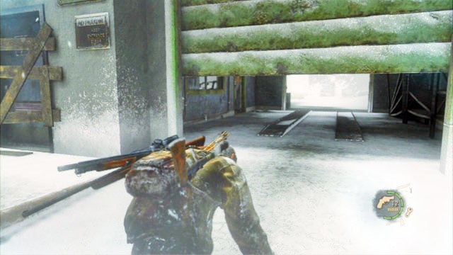 At first, keep to the right of the road and walk under the gate next to the petrol station - The Last of Us: Cabin Resort, Lakeside Resort Walkthrough - Lakeside Resort - The Last of Us Guide