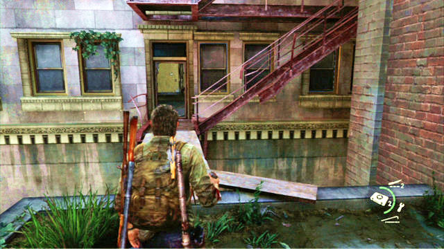 Once they die, you will be able to walk over the wooden plank into the flat in the next building - The Last of Us: Financial District, Escape the City, Artifacts and pendants - Artifacts and pendants - The Last of Us Guide