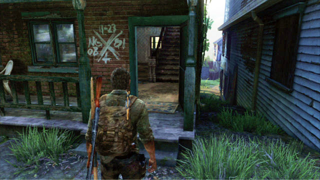 When you escape from the sewers, go ahead until you notice the first house with its door open, to the right - The Last of Us: Suburbs - Suburbs, Artifacts and pendants - Artifacts and pendants - The Last of Us Guide