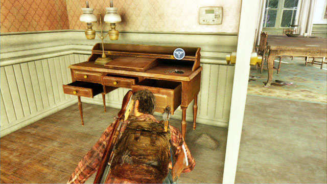 You should see a small table there, where there is the next pendant - The Last of Us: Tommys Dam, Artifacts and pendants - Artifacts and pendants - The Last of Us Guide