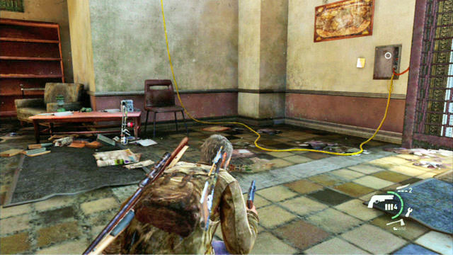 The note is hanging on the wall to the right of the flame thrower, which you will have to collect after you take part with Ellie - The Last of Us: The University, Artifacts and pendants - Artifacts and pendants - The Last of Us Guide