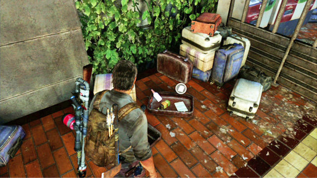 Down below, there is plenty of luggage and the note inside one of them - The Last of Us: Bus Depot, Artifacts and pendants - Artifacts and pendants - The Last of Us Guide