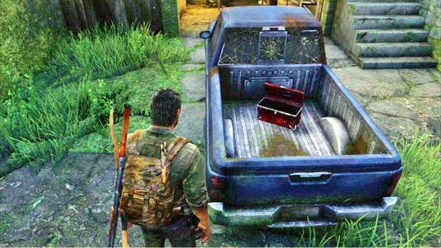 You can find them in the pick-up truck to the left of the ice-cream truck - The Last of Us: Tommys Dam, Training manuals, tools - Training manuals and tools - The Last of Us Guide