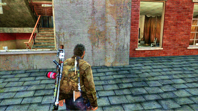 Climb the stairs to reach the upper floor and walk over the roof to get to the next room - The Last of Us: The University, Training manuals, tools - Training manuals and tools - The Last of Us Guide