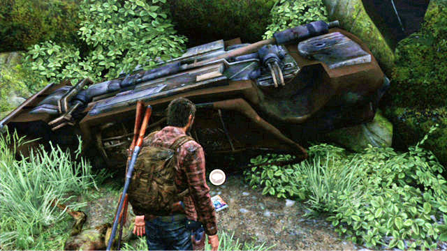 Turn right, and at the car wreck you will find the comic - The Last of Us: Tommys Dam, Comic Books - Comic Books - The Last of Us Guide