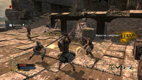 Run on the bridge and begin to fight the warriors - Battlements - Chapter 1 - The Lord of the Rings: War in the North - Game Guide and Walkthrough