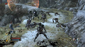 Expect an orc sorcerer accompanied by archers and warriors - The High Moors - Chapter 3 - The Lord of the Rings: War in the North - Game Guide and Walkthrough