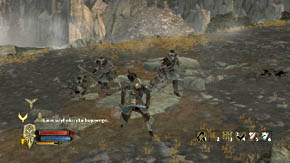 On the right there is a heap of items, and a little further on the left another one - The Grey Mountains - p. 1 - Chapter 6 - The Lord of the Rings: War in the North - Game Guide and Walkthrough