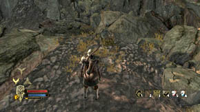 Look at rocks on the left carefully - there's [SECRET 2/5 for Eradan] in one of them - The Grey Mountains - p. 1 - Chapter 6 - The Lord of the Rings: War in the North - Game Guide and Walkthrough