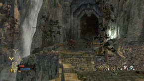 The heavy-armored orc warriors will begin to come running through the bridge - The Grey Mountains - p. 1 - Chapter 6 - The Lord of the Rings: War in the North - Game Guide and Walkthrough