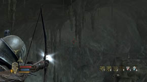 Look at the place from where you came out and then up - there's an archer and two heavy-armored warriors - The Grey Mountains - p. 1 - Chapter 6 - The Lord of the Rings: War in the North - Game Guide and Walkthrough