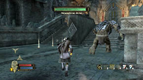 Quickly aim at the door leading to the courtyard - two trolls will appear there - Nordinbad - Chapter 7 - The Lord of the Rings: War in the North - Game Guide and Walkthrough