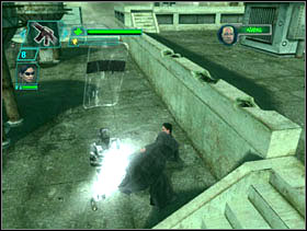 On the roof we continually fight against SWAT teams and an Agent - Matrix Path of Neo: Rooftop Assault Dodge This - Matrix Path of Neo: Walkthrough - The Matrix: Path of Neo Game Guide & Walkthrough