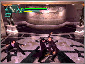 We begin the level facing a bunch of Merovingians men - Matrix Path of Neo: The Frenchman - Matrix Path of Neo: Walkthrough - The Matrix: Path of Neo Game Guide & Walkthrough