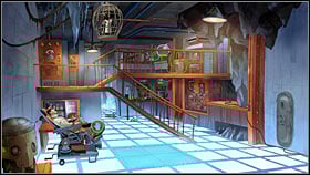 When Zelssius goes away, talk to professor Flay who is trapped in a cage hanging over Dan - Chapter five - Dan - Walkthrough - The Next Big Thing - Game Guide and Walkthrough