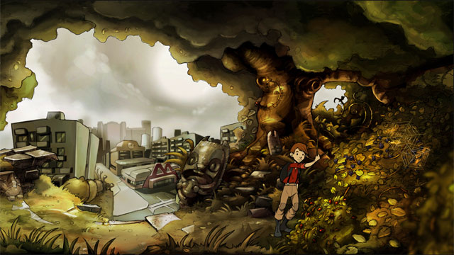 Go right, next to wall and city - A summer day - Walkthrough - The Night of the Rabbit - Game Guide and Walkthrough